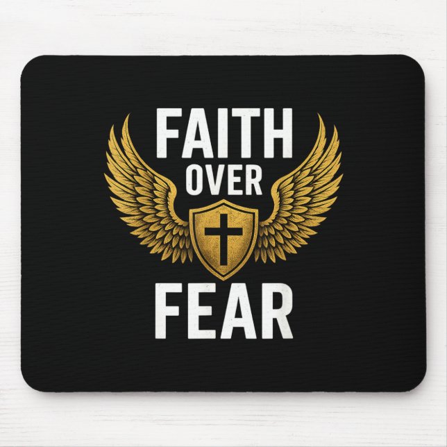 Faith Over Fear Gold  Mouse Mat (Front)