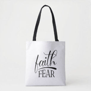 Faith Over Fear Gospel Graphics Famous Christian Tote Bag