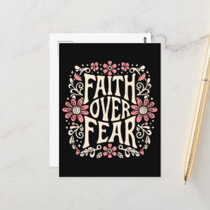 Faith over fear groovy Christian Postcard