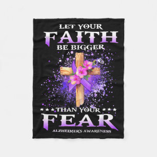 Faith Over Fear Heimers Awareness Support Christia Fleece Blanket