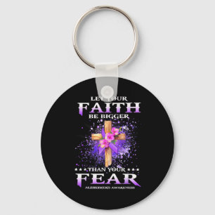 Faith Over Fear Heimers Awareness Support Christia Key Ring