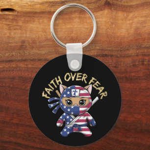 Faith Over Fear Inspirational Christian Customised Key Ring