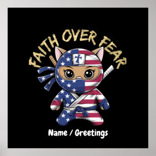 Faith Over Fear Inspirational Christian Customised Poster