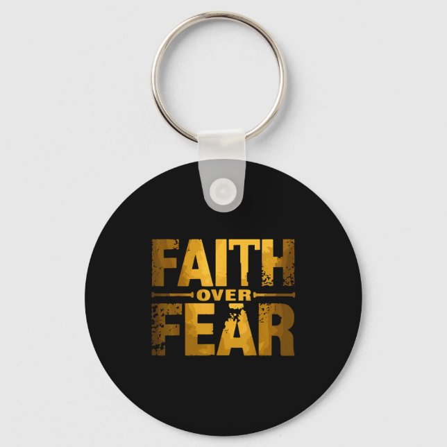 Faith Over Fear Insrational Christian Quote  Key Ring (Front)