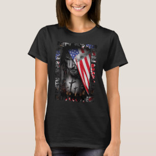 Faith Over Fear, Jesus American Flag Patriot Chris T-Shirt