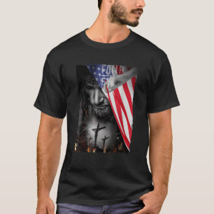 Faith Over Fear Jesus American Flag Patriot Christ T-Shirt
