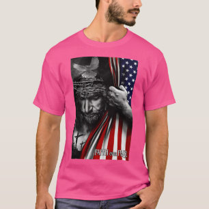 Faith over fear Jesus American Flag Patriot Christ T-Shirt