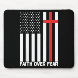 Faith Over Fear Jesus Christian Cross God Faith Bi Mouse Mat