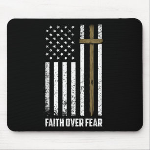 Faith Over Fear Jesus Christian Cross God Faith Us Mouse Mat