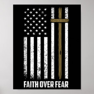 Faith Over Fear Jesus Christian Cross God Faith Us Poster
