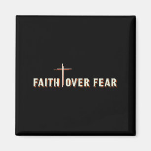 Faith Over Fear Jesus Cross Christian Graphic Magnet