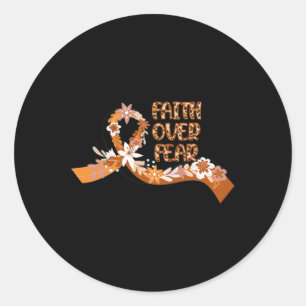 Faith Over Fear Leopard Leukaemia Awareness Warrio Classic Round Sticker