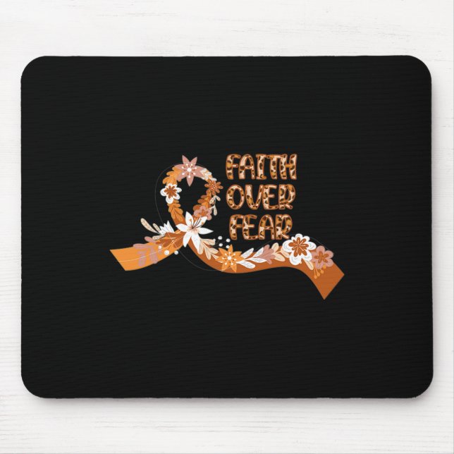 Faith Over Fear Leopard Leukaemia Awareness Warrio Mouse Mat (Front)