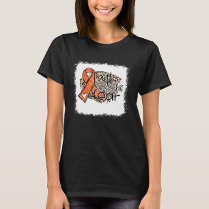 Faith Over Fear Leopard Orange Ribbon Leukaemia Aw T-Shirt