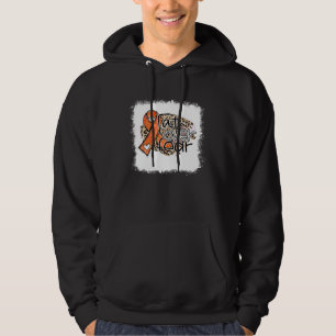 Faith Over Fear Leopard Orange Ribbon Leukemia Awa Hoodie