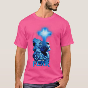 Faith Over Fear Lion Bible Scripture Quote Christi T-Shirt