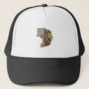 Faith Over Fear Lion Cross Vintage Christian Shirt Trucker Hat