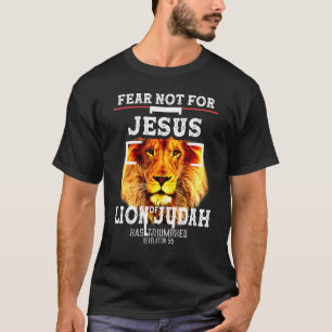 Faith Over Fear Lion Of Judah Cross Jesus Christia T-Shirt