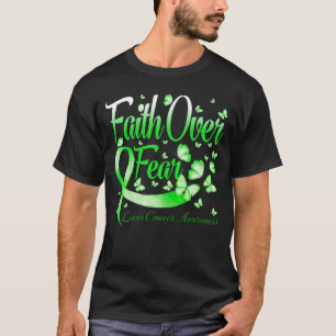 Faith Over Fear Liver Cancer Awareness Butterfly T-Shirt