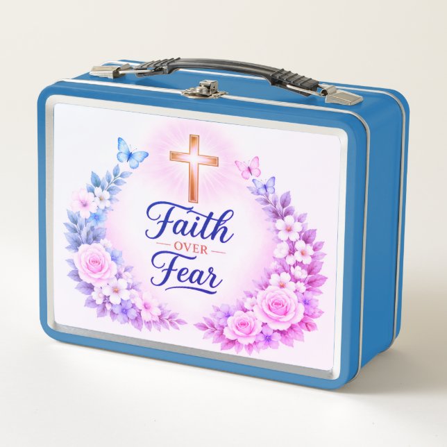 Faith Over Fear Metal Lunch Box (Front)