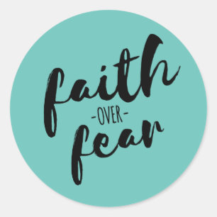 Faith Over Fear Modern Christian Classic Round Sticker