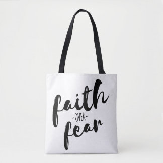 Faith Over Fear Modern Christian Tote Bag