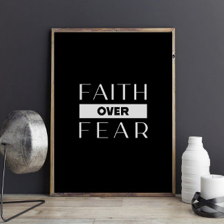 Faith Over Fear Motivational Quote Printable Wall Photo Print