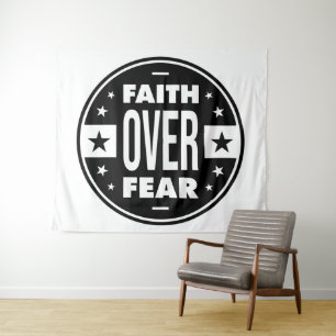 Faith Over Fear, motivational quote Tapestry