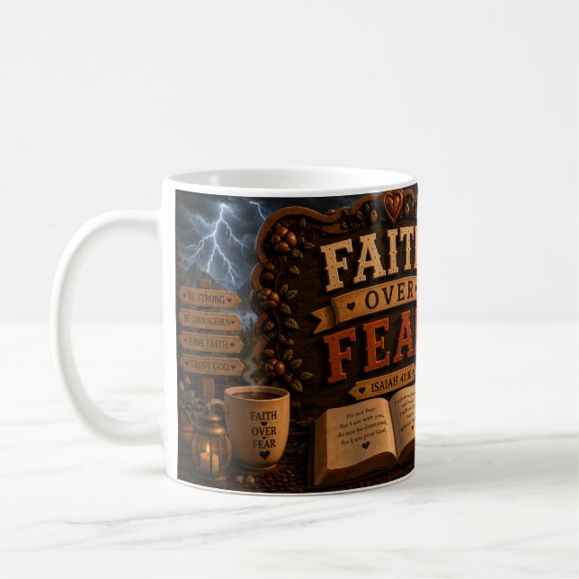 Faith Over Fear (option 2) Coffee Mug (Left)