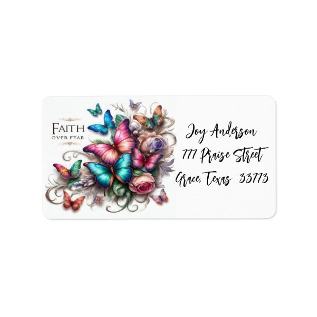 "Faith Over Fear" Personalised Address Labels (Front)