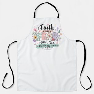 Faith over Fear Philippians 4:13 Apron
