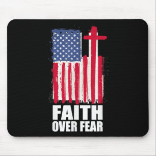 Faith Over Fear Prayer America Pride Us Flag Ameri Mouse Mat