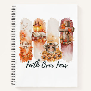 Faith Over Fear Psalm 23:4 Autumn Shirt Notebook