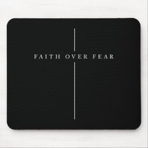 Faith Over Fear Psalm Christian Bible Verse Quote Mouse Mat