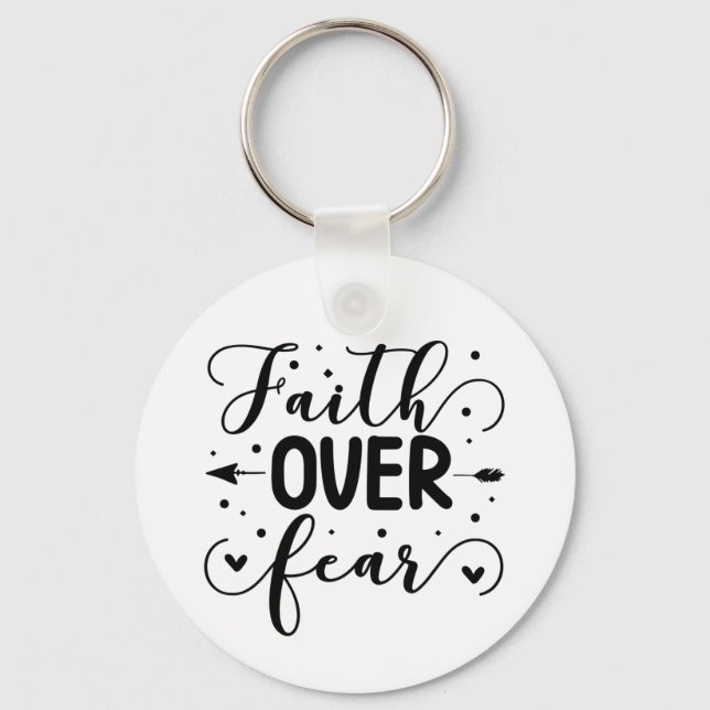 "Faith Over Fear" Quote Keychain (Front)