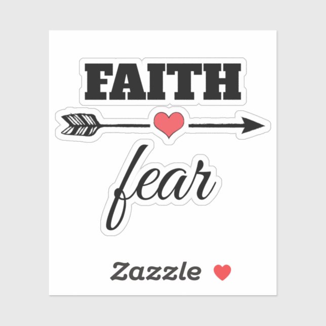 Faith over Fear Red Heart Arrow (Sheet)