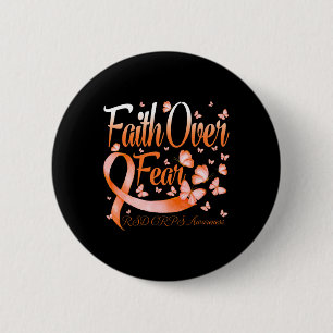 Faith Over Fear Rsd Crps Awareness Butterfly 6 Cm Round Badge