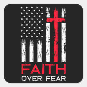 Faith Over Fear Square Sticker