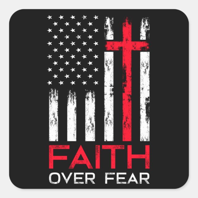 Faith Over Fear Square Sticker (Front)