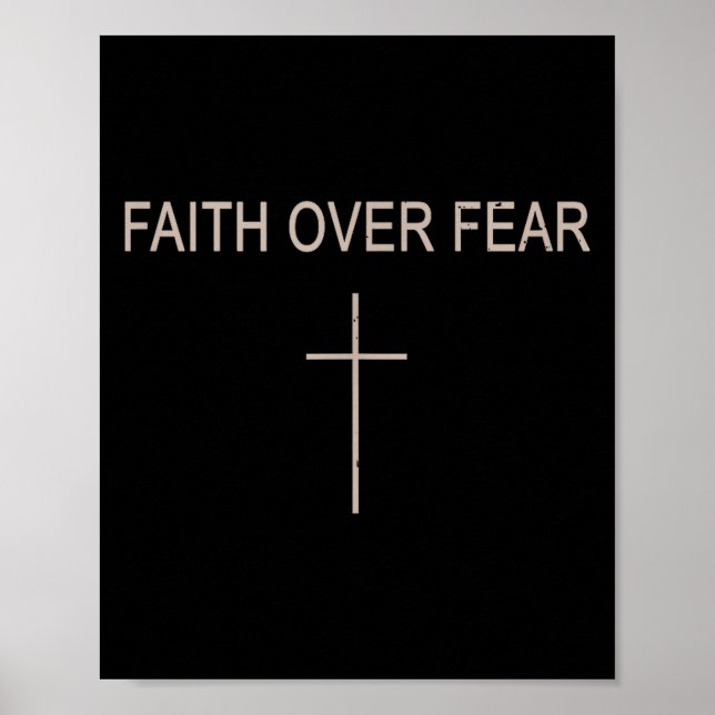 Faith Over Fear Subtle Christian Minimalist Religi Poster (Front)