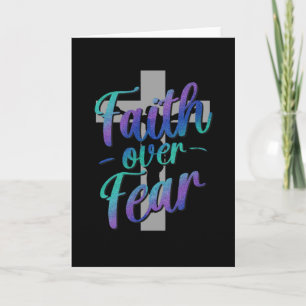 Faith Over Fear Suicide Awareness Cross Graphic T- Card