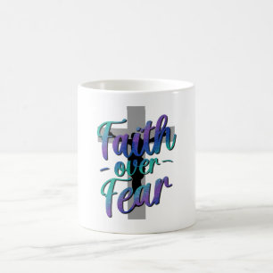 Faith Over Fear Suicide Awareness Cross Graphic T- Coffee Mug