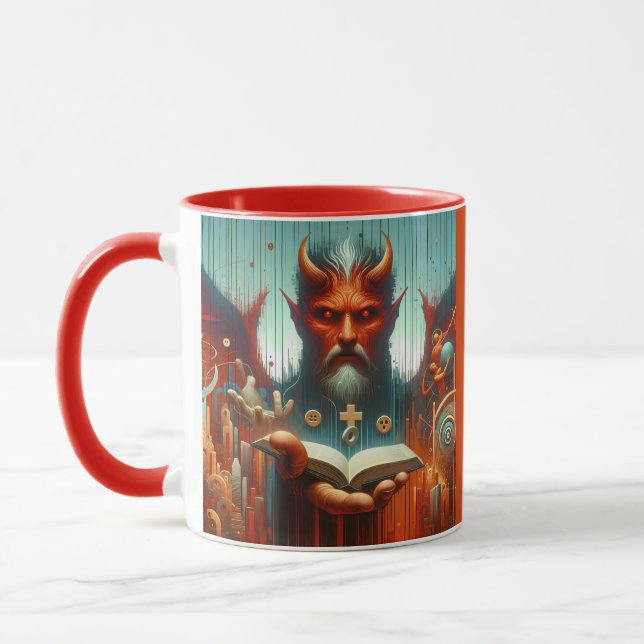 Faith Over Fear - Surreal Spiritual Journey Mug (Left)