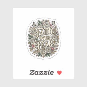 Faith Over Fear Vintage Floral Butterfly