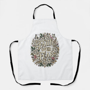 Faith Over Fear Vintage Floral Butterfly Apron