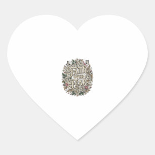 Faith Over Fear Vintage Floral Butterfly Heart Sticker