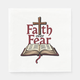 Faith Over Fear Vintage Jesus Faith Tee (1) Napkin
