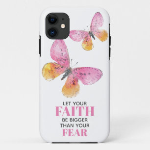Faith Over Fear Watercolor Butterflies Phone Case