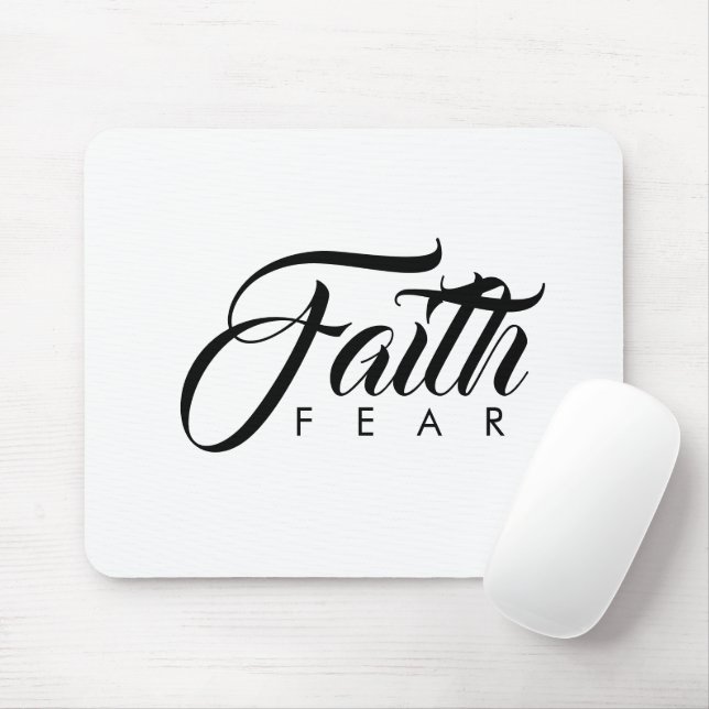Faith Over Fear White Mouse Mat (With Mouse)