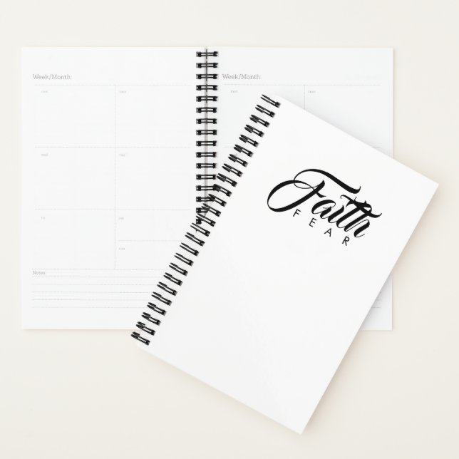 Faith Over Fear White Planner (Display)